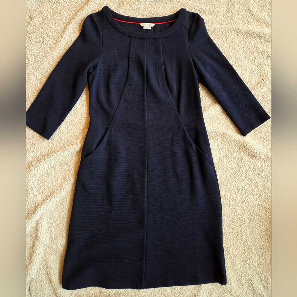 Boden Navy Blue 3/4 Length Sleeve Dress Size 6